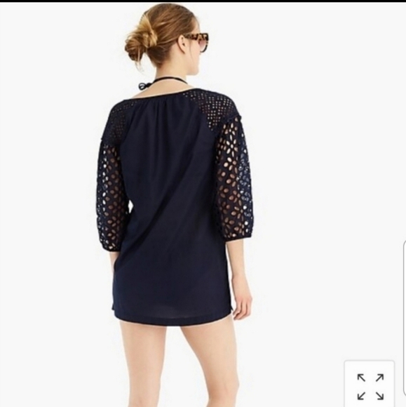 J Crew short eyelet blue tunic - Picture 3 of 10